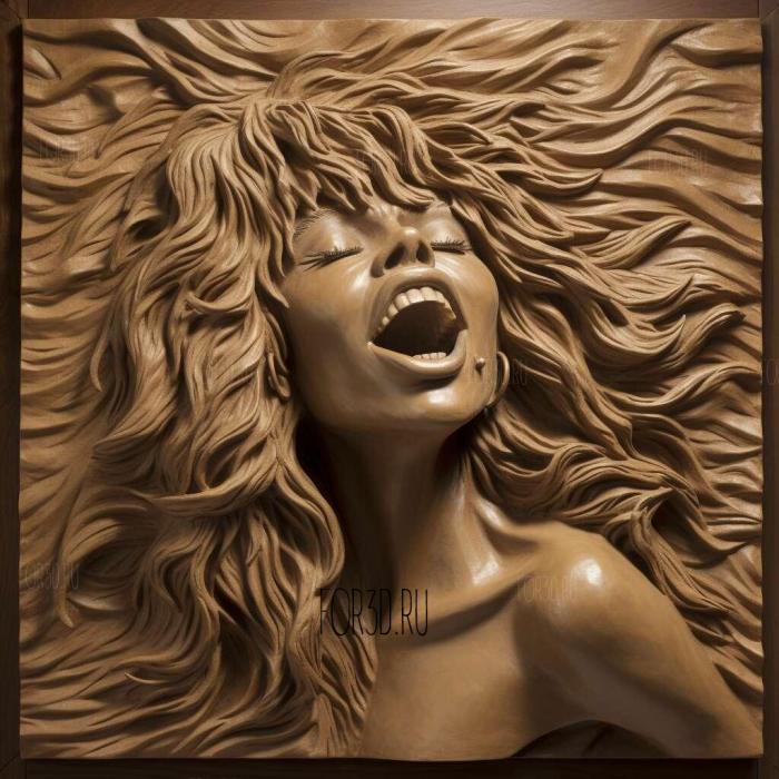 Tina Turner 3 stl model for CNC